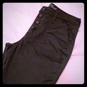 Button fly high rise skinny